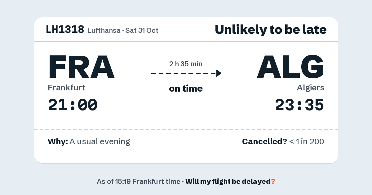 Link preview: LH1318 lands about 23:34