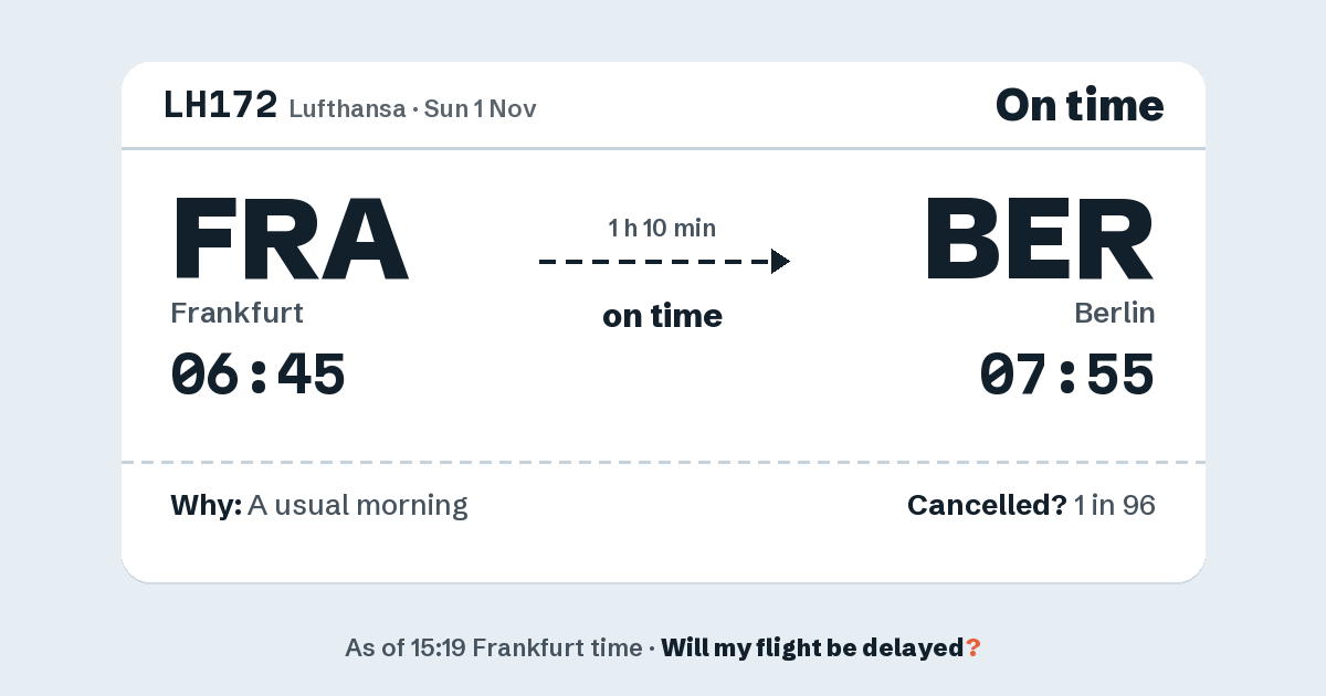Link preview: LH172 lands about 07:52