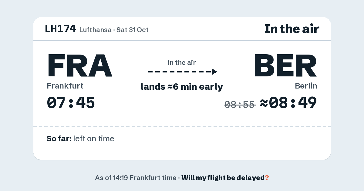Link preview: LH174 lands about 08:49