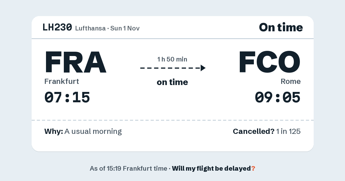 Link preview: LH230 lands about 09:02