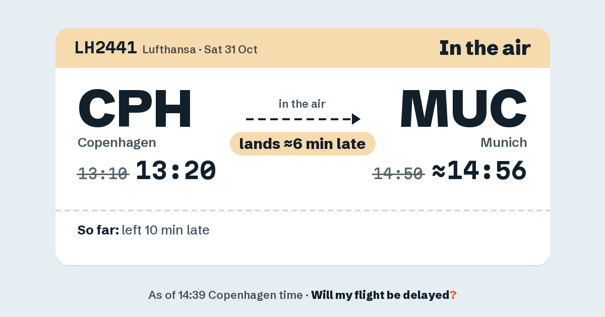 Link preview: LH2441 lands about 14:56