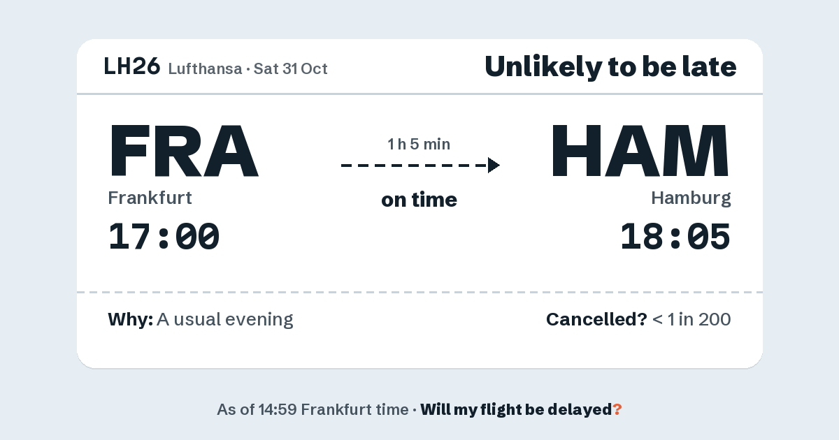 Link preview: LH26 lands about 18:04