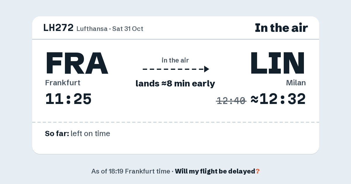Link preview: LH272 lands about 12:32