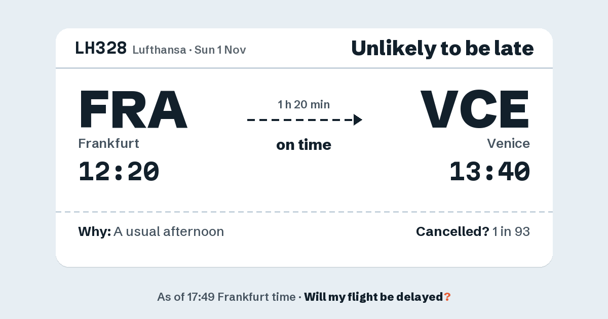 Link preview: LH328 lands about 13:38