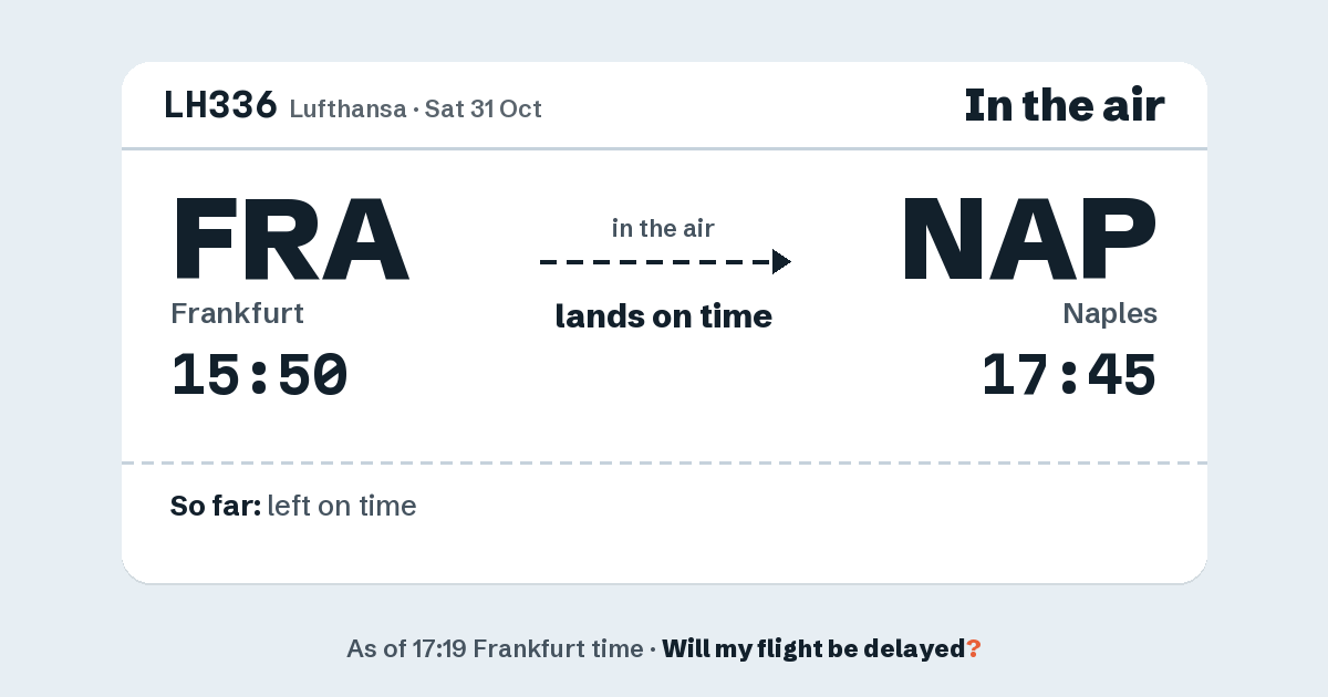 Link preview: LH336 lands about 17:42