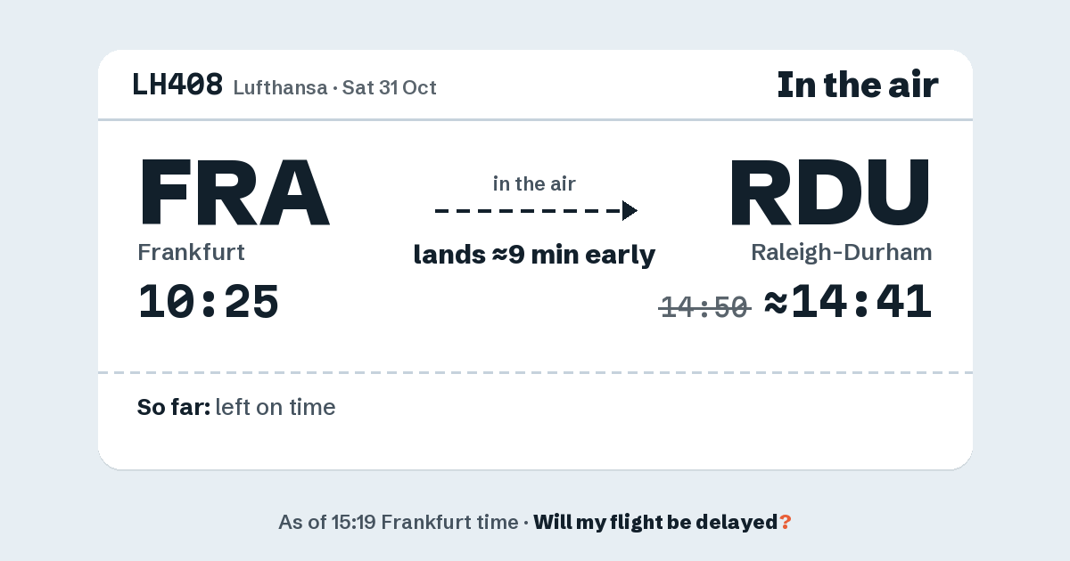 Link preview: LH408 lands about 14:41