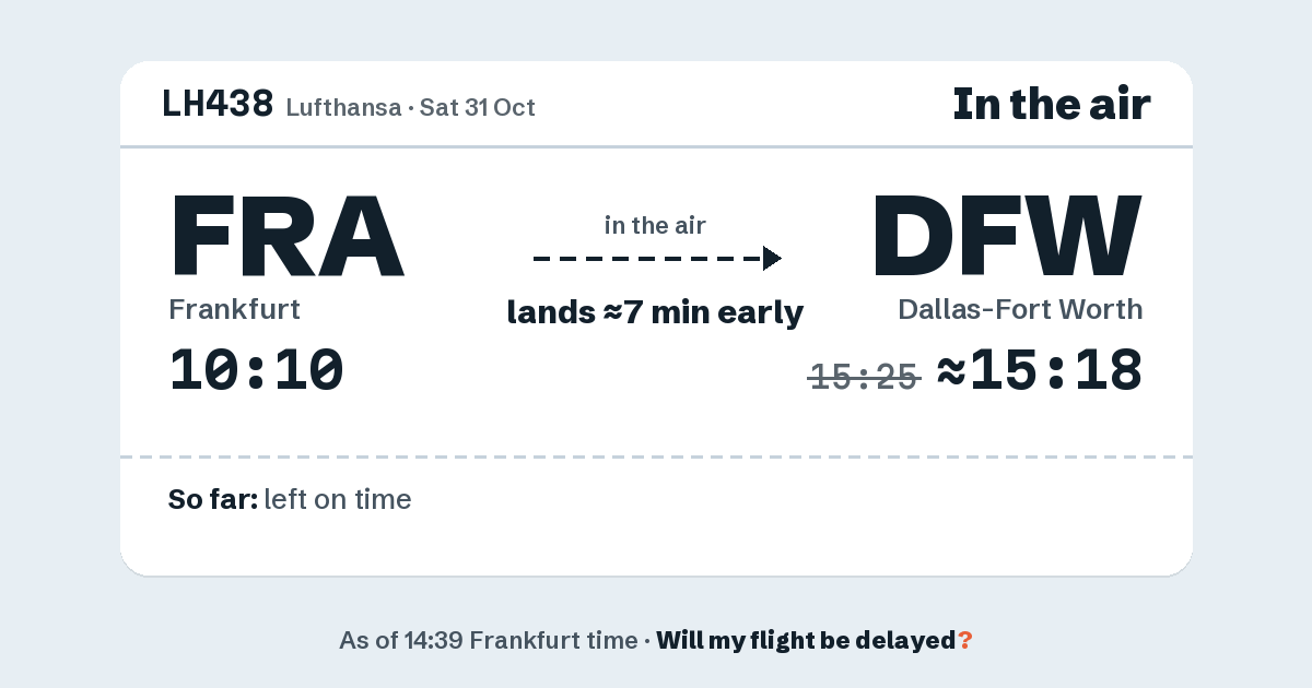 Link preview: LH438 lands about 15:18