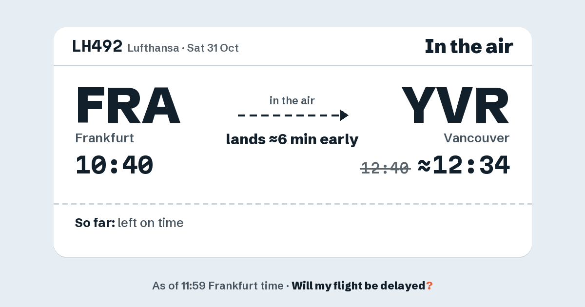 Link preview: LH492 lands about 12:34
