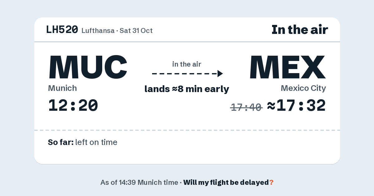 Link preview: LH520 lands about 17:32
