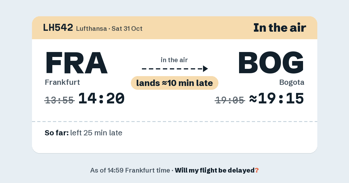 Link preview: LH542 lands about 19:15