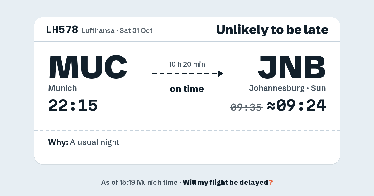 Link preview: LH578 lands about 09:24