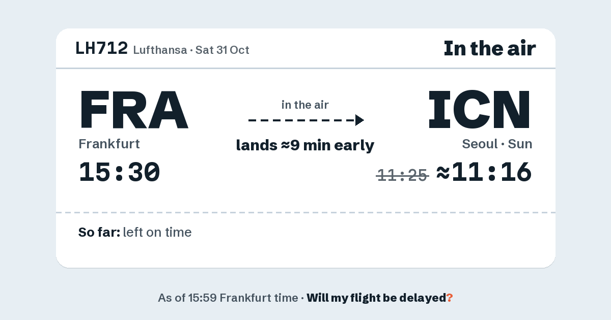 Link preview: LH712 lands about 11:16