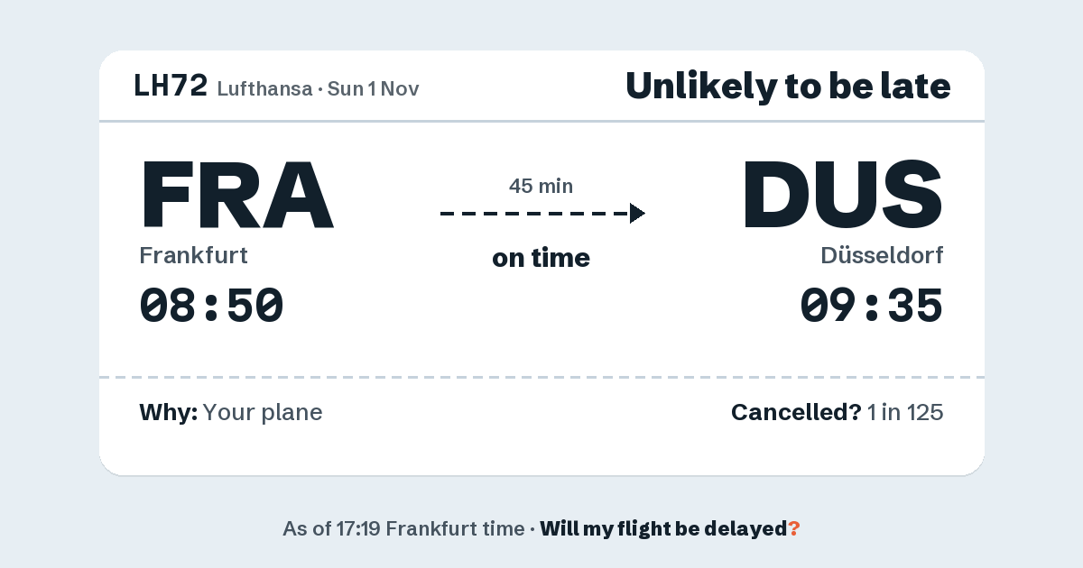 Link preview: LH72 lands about 09:39