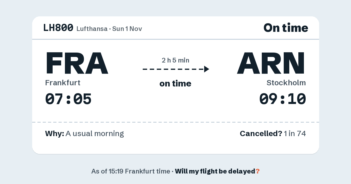 Link preview: LH800 lands about 09:08
