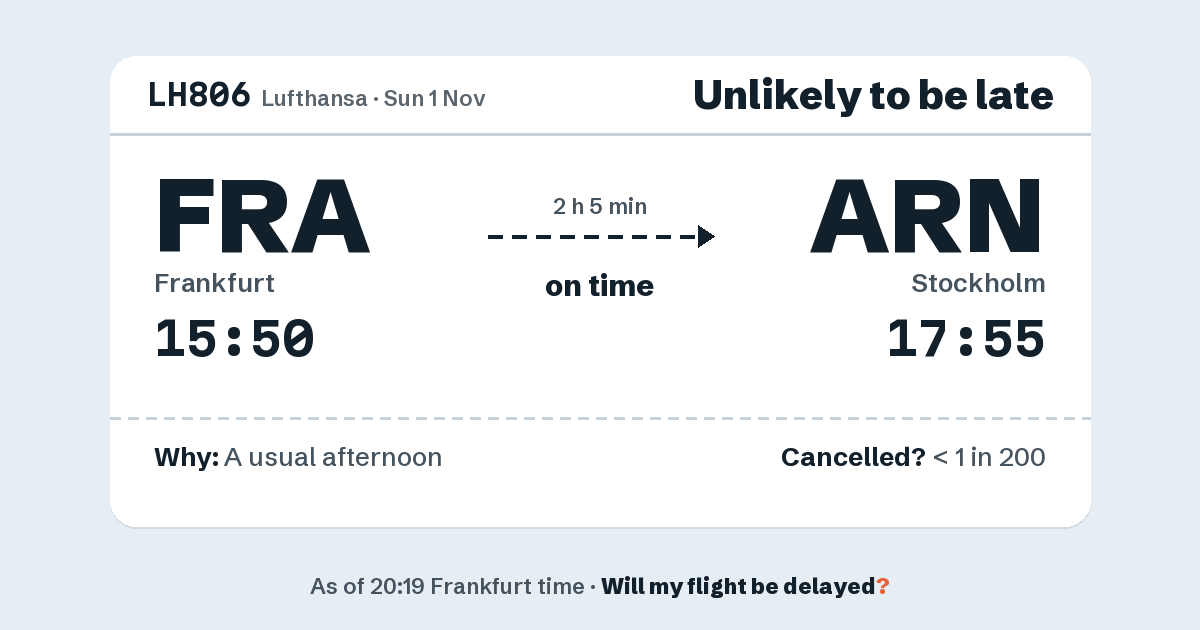Link preview: LH806 lands about 17:54