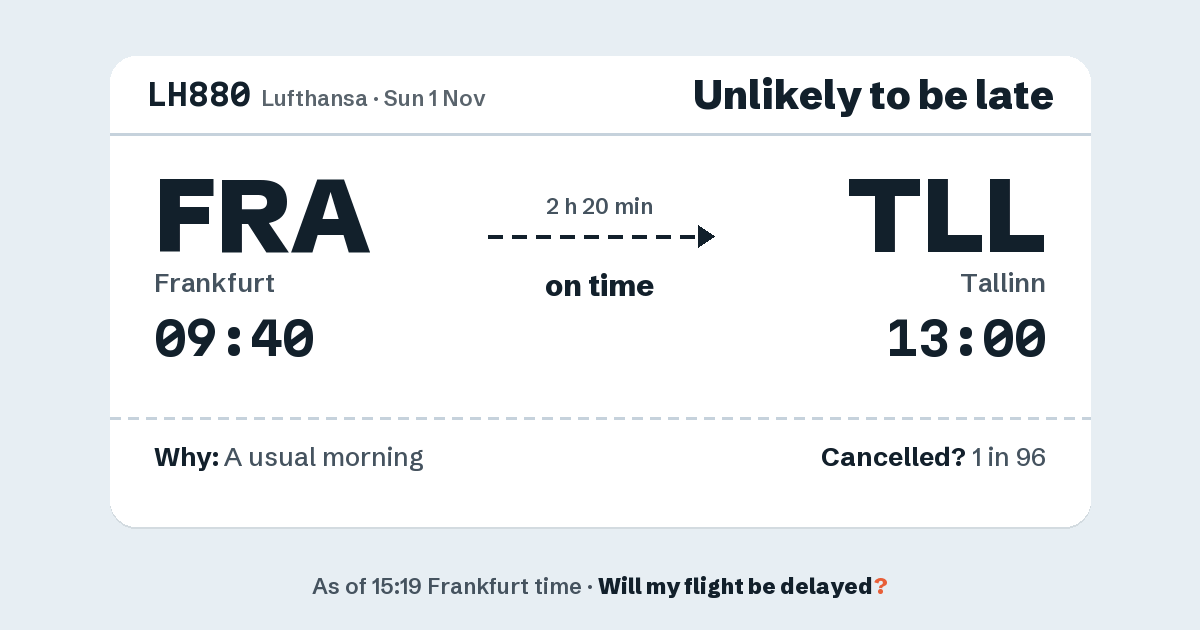 Link preview: LH880 lands about 13:01