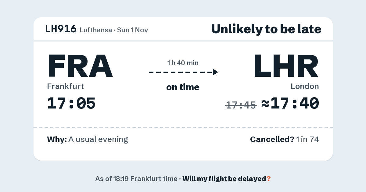 Link preview: LH916 lands about 17:40