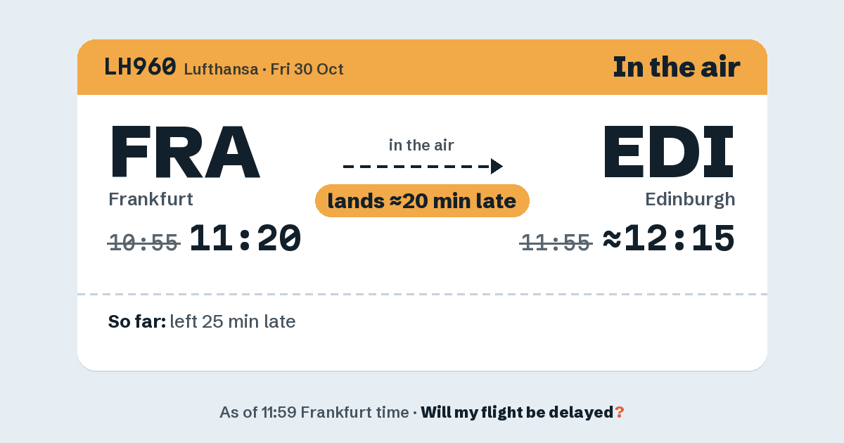 Link preview: LH960 lands about 12:13