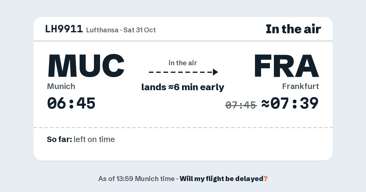 Link preview: LH9911 lands about 07:39