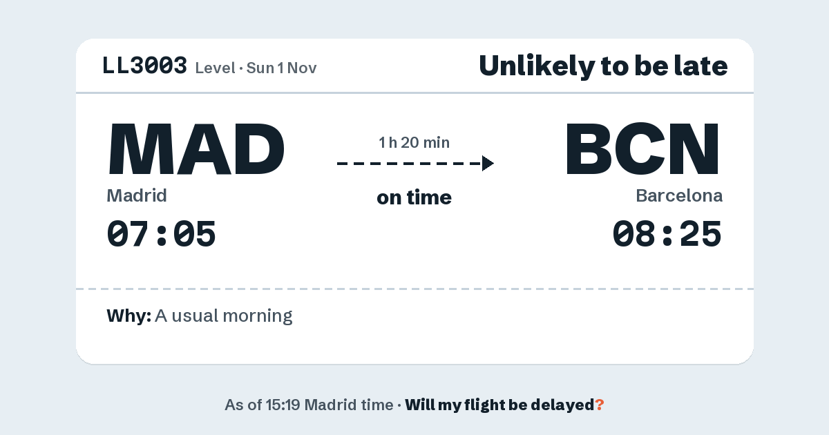 Link preview: LL3003 lands about 08:24