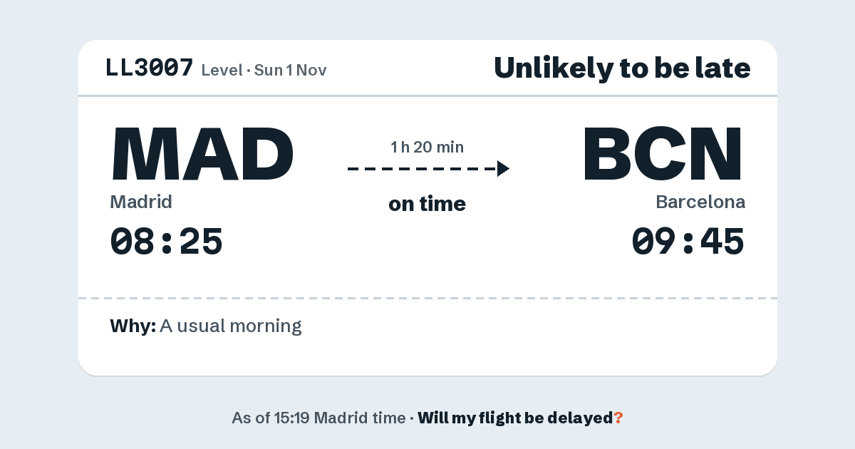 Link preview: LL3007 lands about 09:43