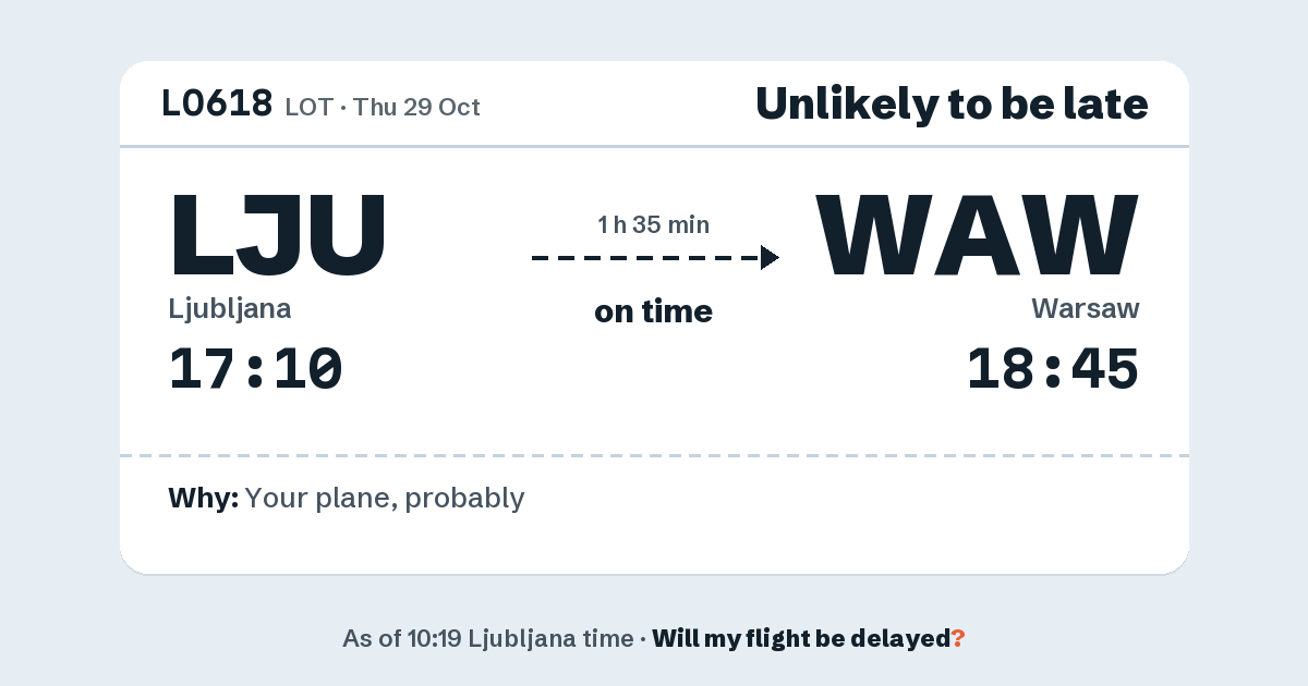 Link preview: LO618 lands about 18:49
