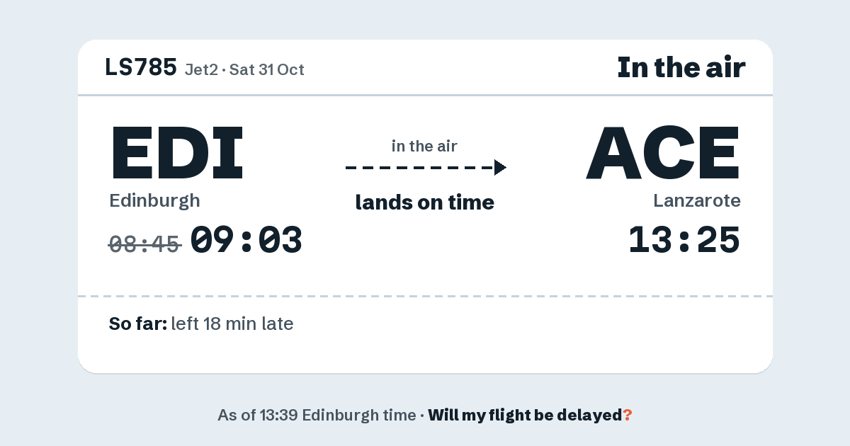 Link preview: LS785 lands about 13:28