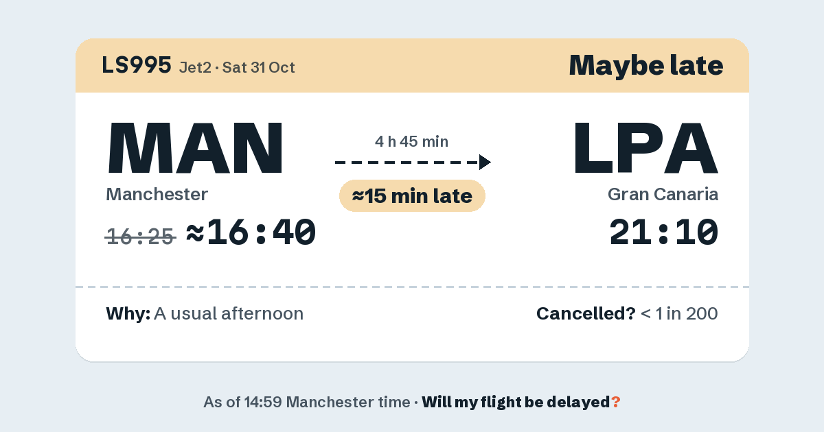 Link preview: LS995 lands about 21:08