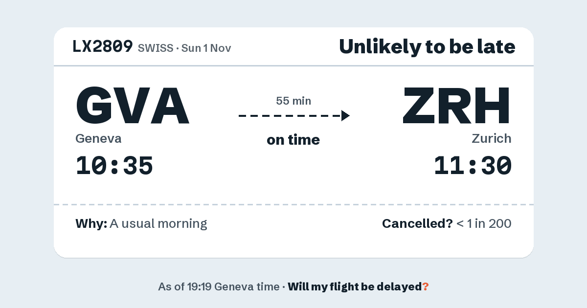 Link preview: LX2809 lands about 11:32
