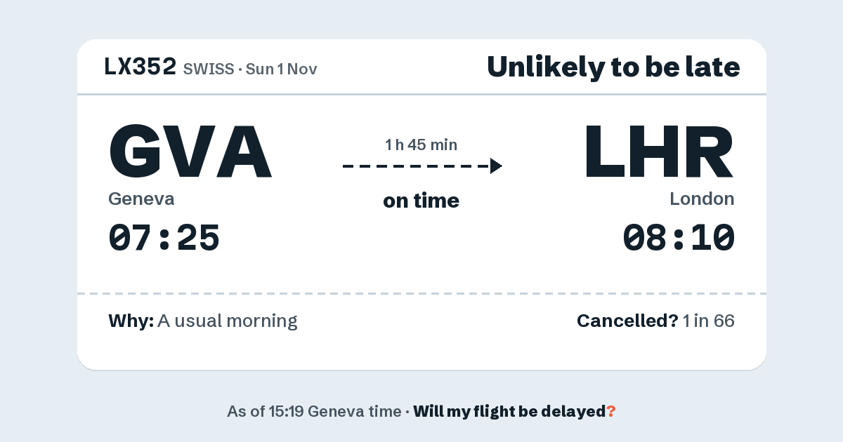 Link preview: LX352 lands about 08:10