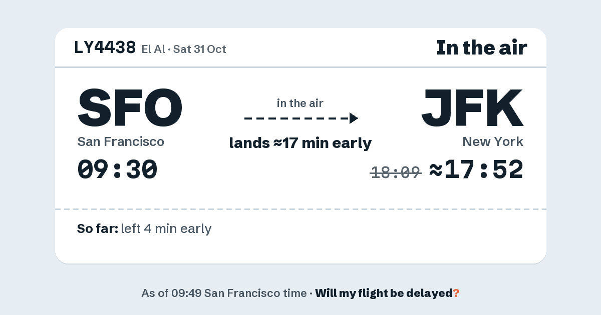 Link preview: LY4438 lands about 17:52