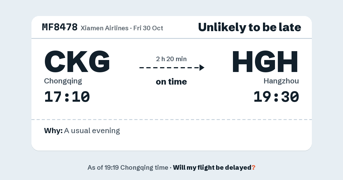 Link preview: MF8478 lands about 19:30