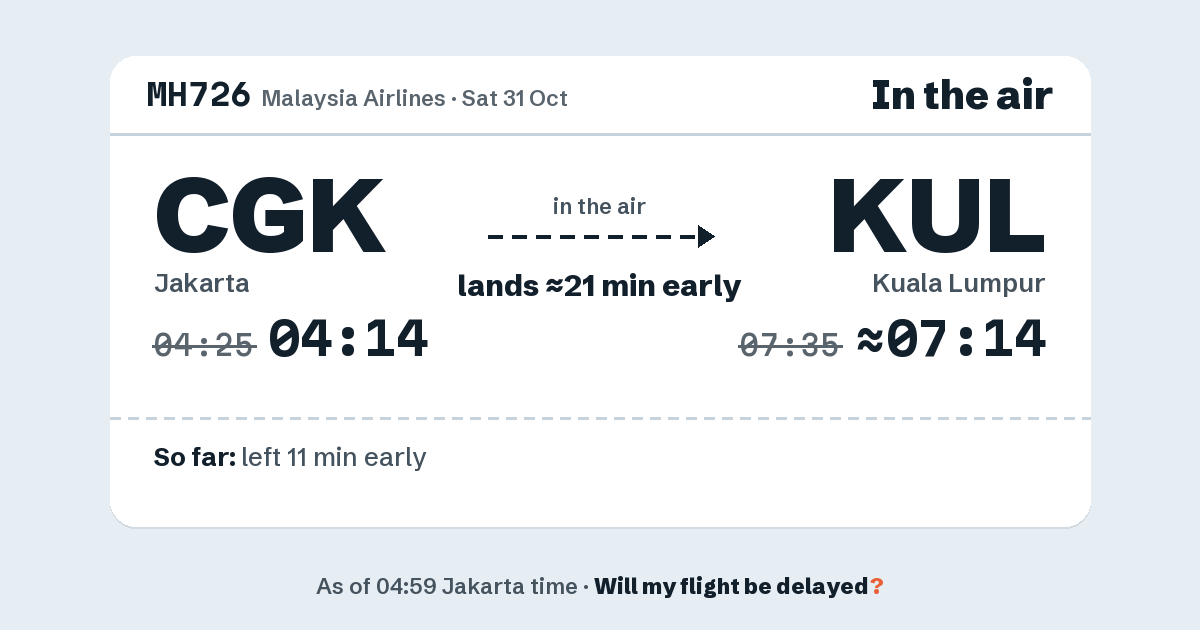 Link preview: MH726 lands about 07:14