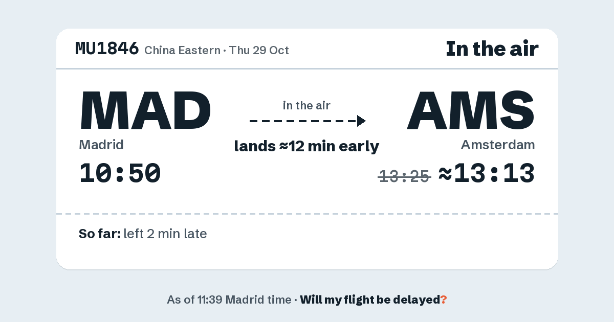 Link preview: MU1846 lands about 13:13