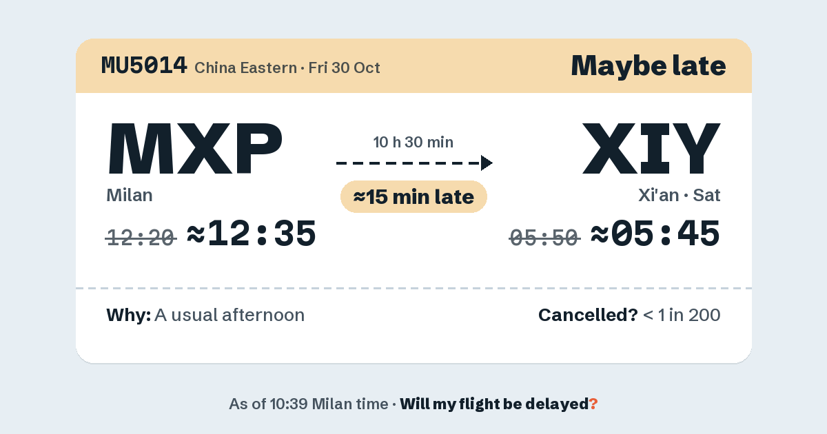 Link preview: MU5014 lands about 05:45
