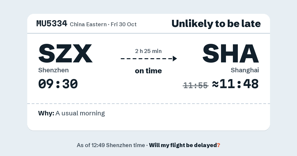 Link preview: MU5334 lands about 11:48
