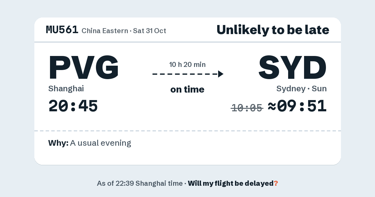 Link preview: MU561 lands about 09:51