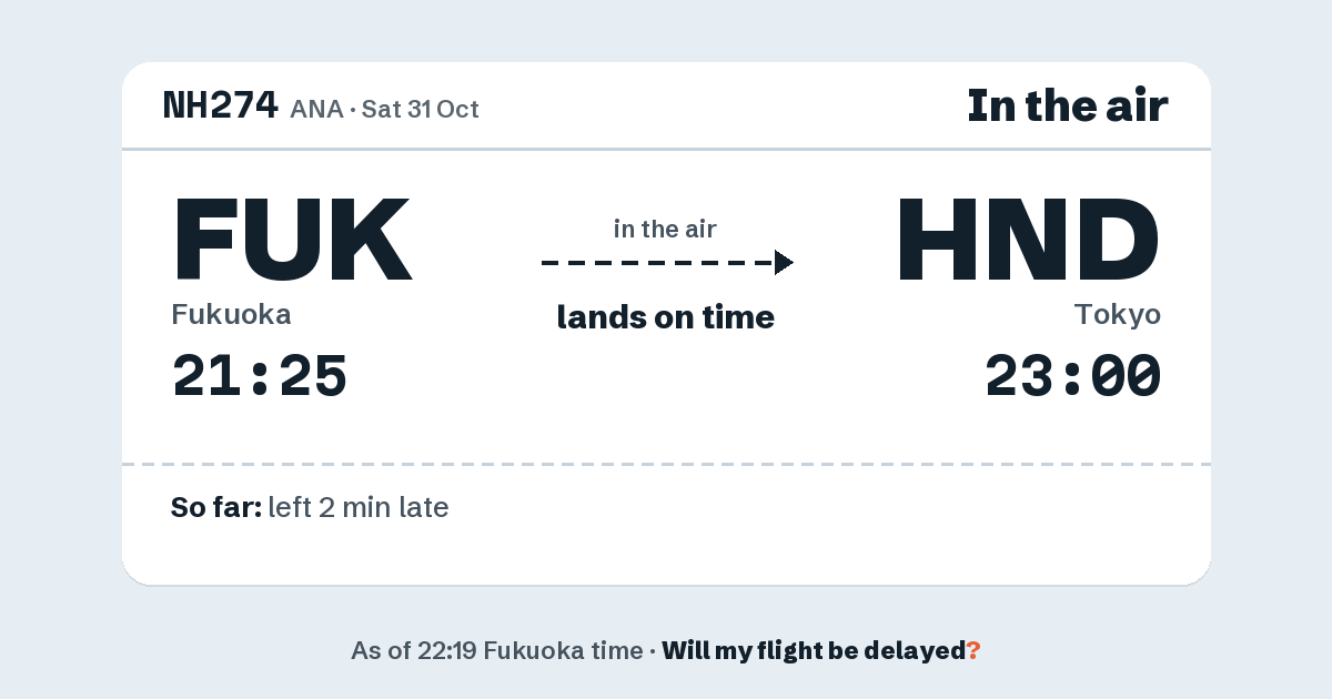 Link preview: NH274 lands about 23:00