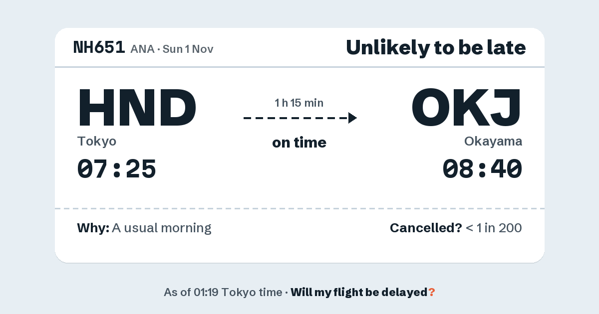 Link preview: NH651 lands about 08:39