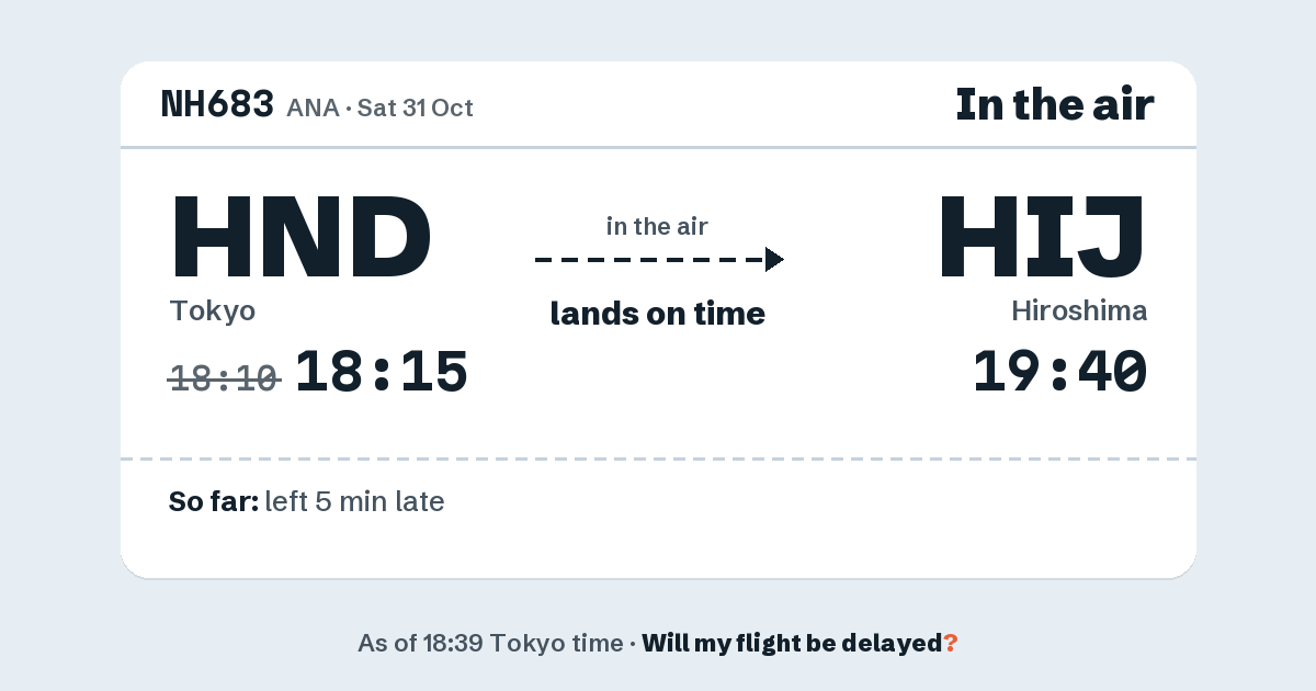 Link preview: NH683 lands about 19:39