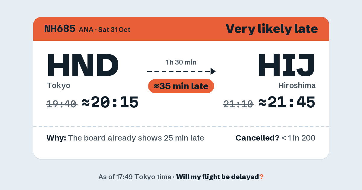 Link preview: NH685 lands about 21:43