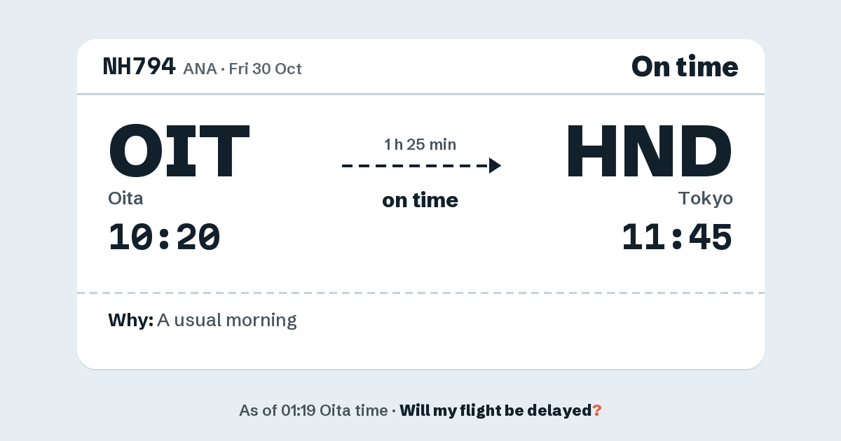 Link preview: NH794 lands about 11:46