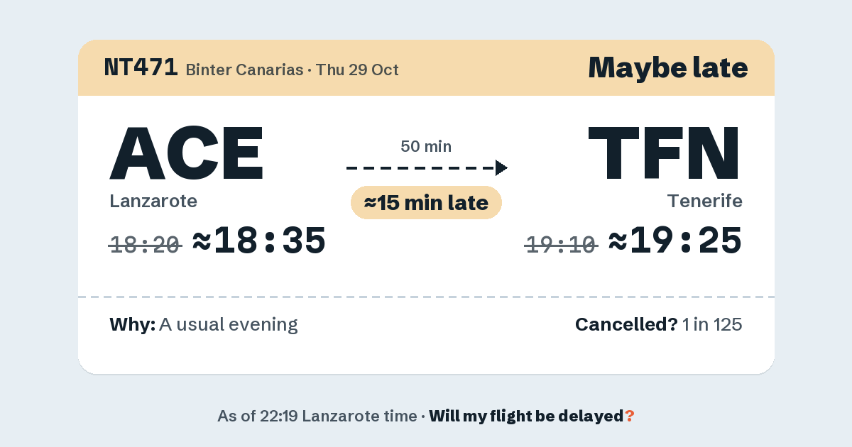 Link preview: NT471 lands about 19:23