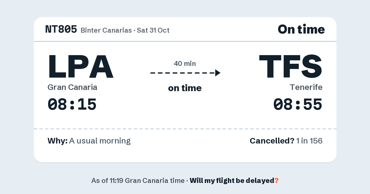 Link preview: NT805 lands about 08:59