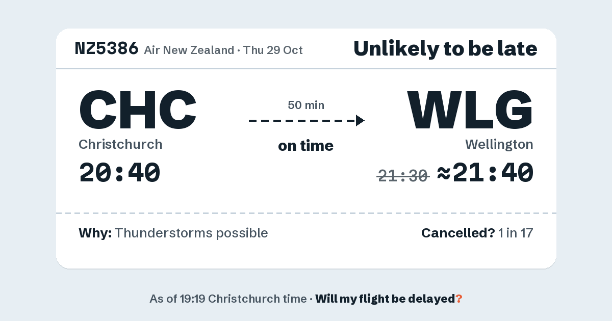 Link preview: NZ5386 lands about 21:40