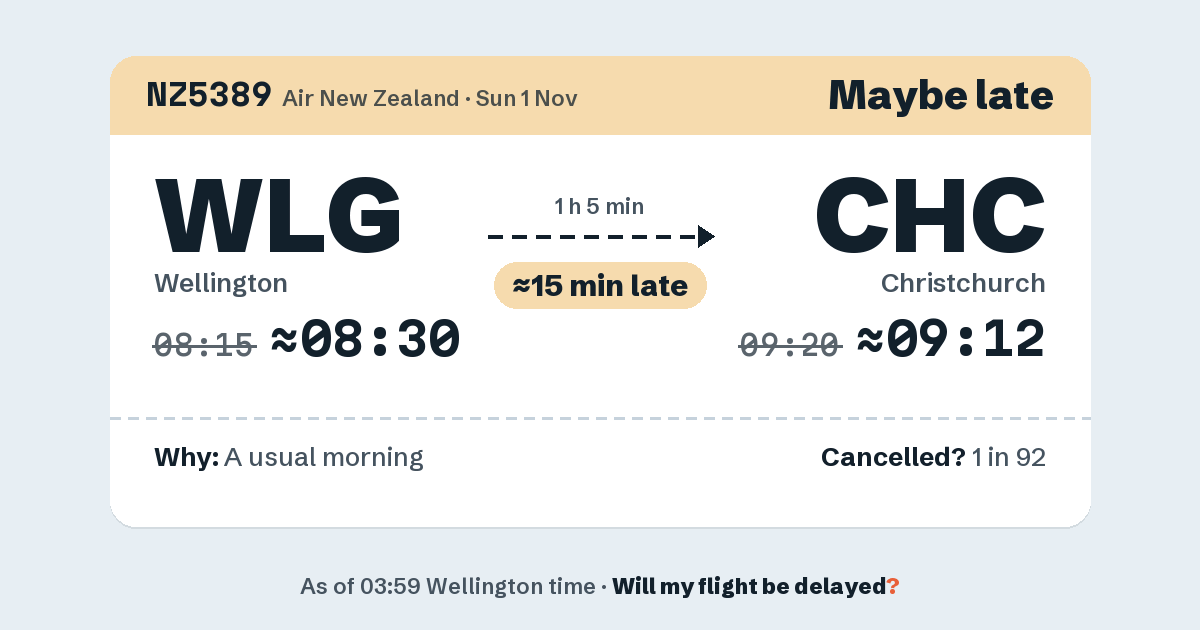 Link preview: NZ5389 lands about 09:12