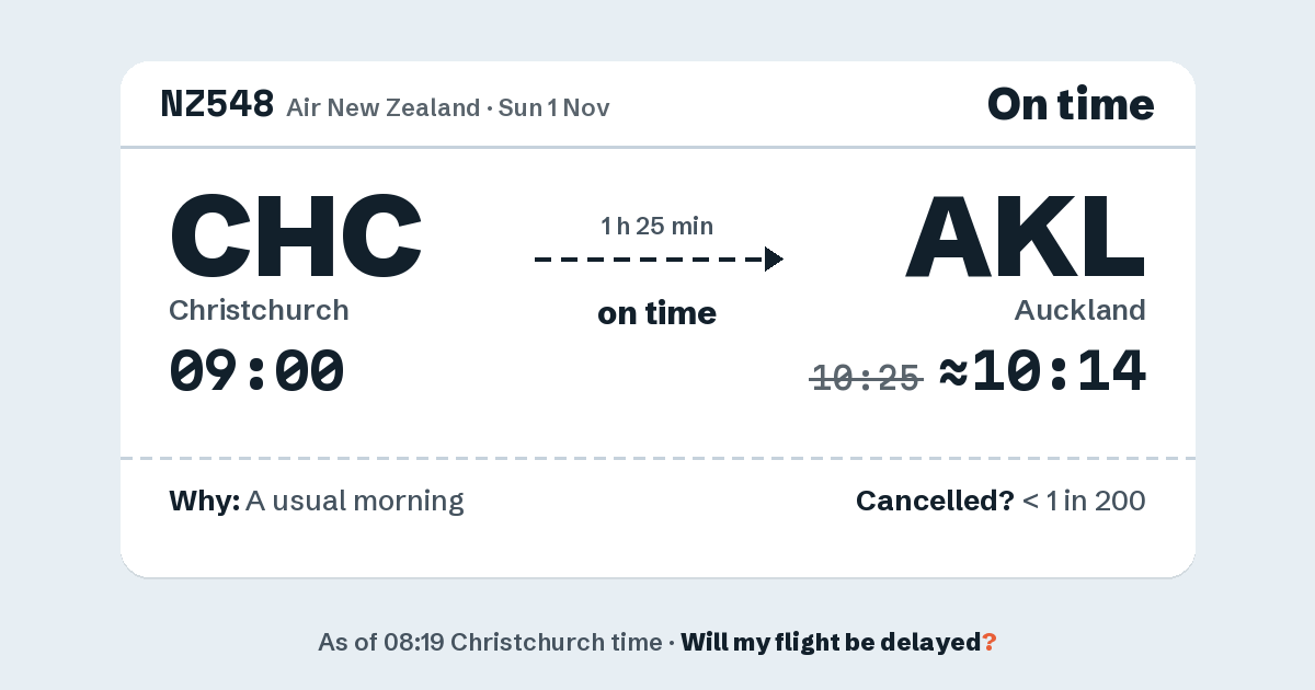 Link preview: NZ548 lands about 10:14
