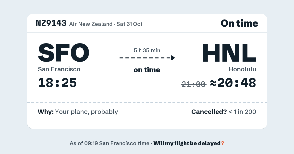 Link preview: NZ9143 lands about 20:48