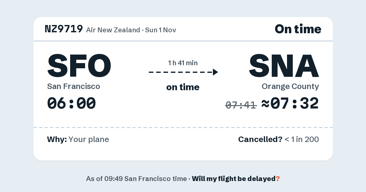 Link preview: NZ9719 lands about 07:32