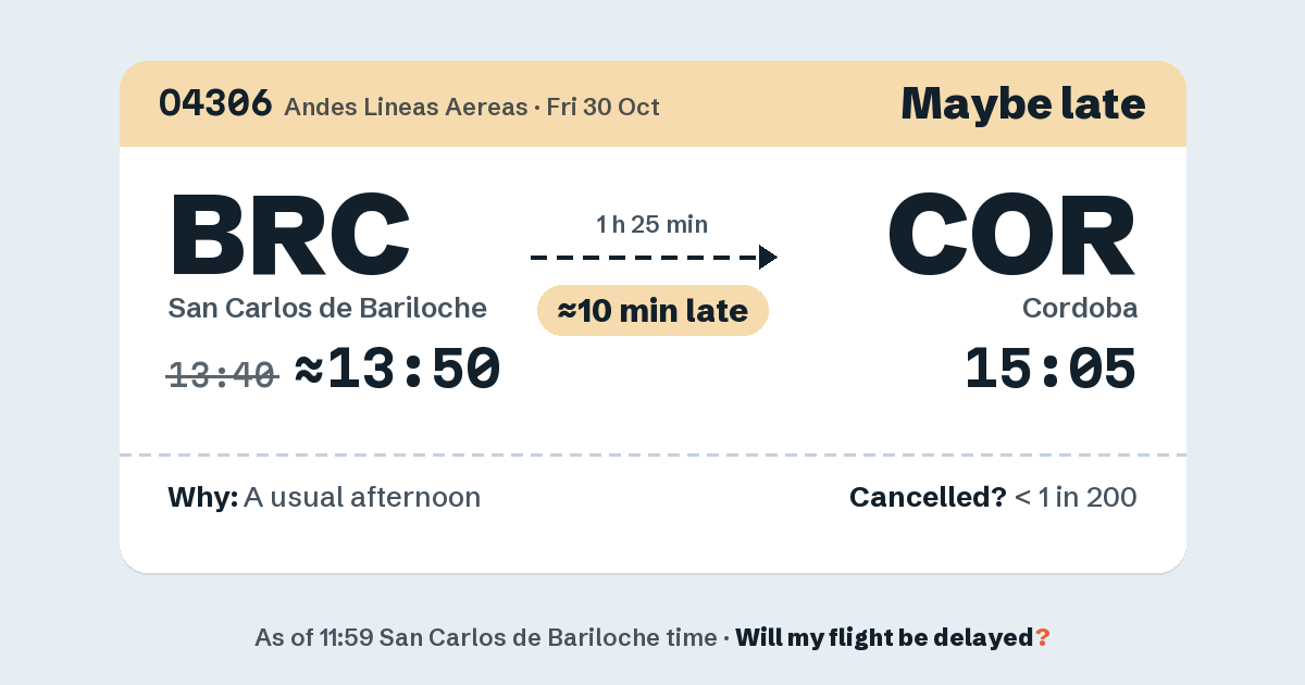 Link preview: O4306 lands about 15:07